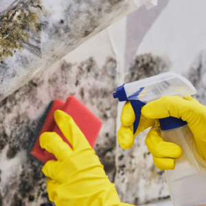 Family experiencing health issues due to hidden mold in their home.